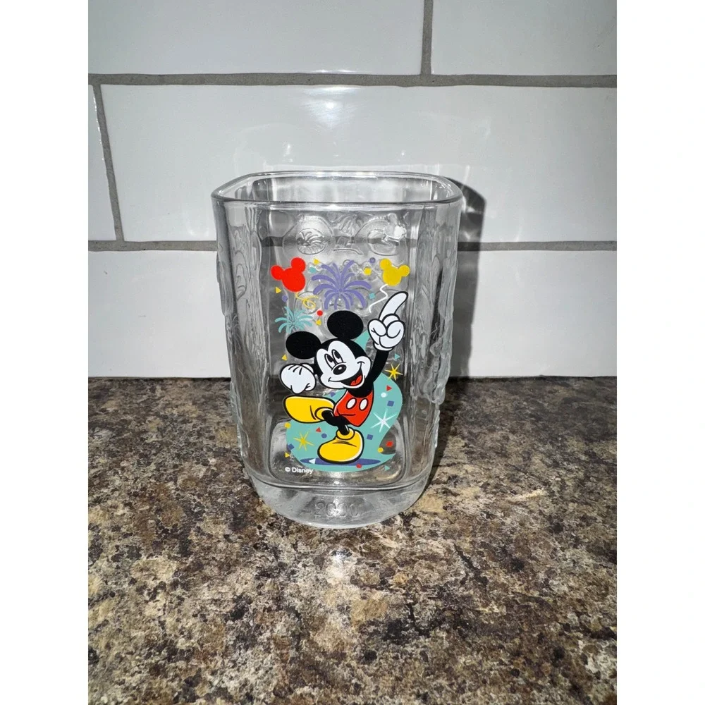 Disney Walt Disney World 2000 Mickey Mouse McDonald's Glass Tumbler Collectible